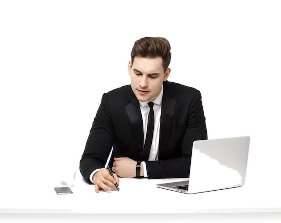 Business professional using MyNetlinx self-serve portal