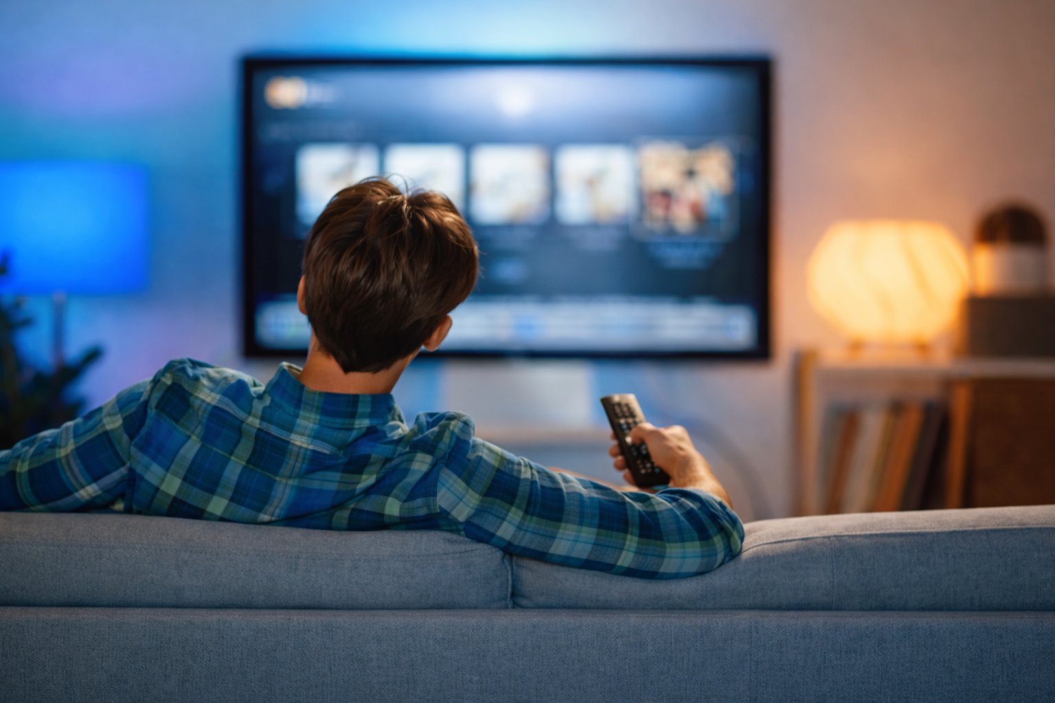 Person enjoying TV service